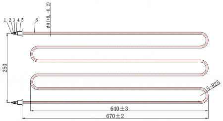 Тэн U формы 220v 5000 Вт 670 мм
